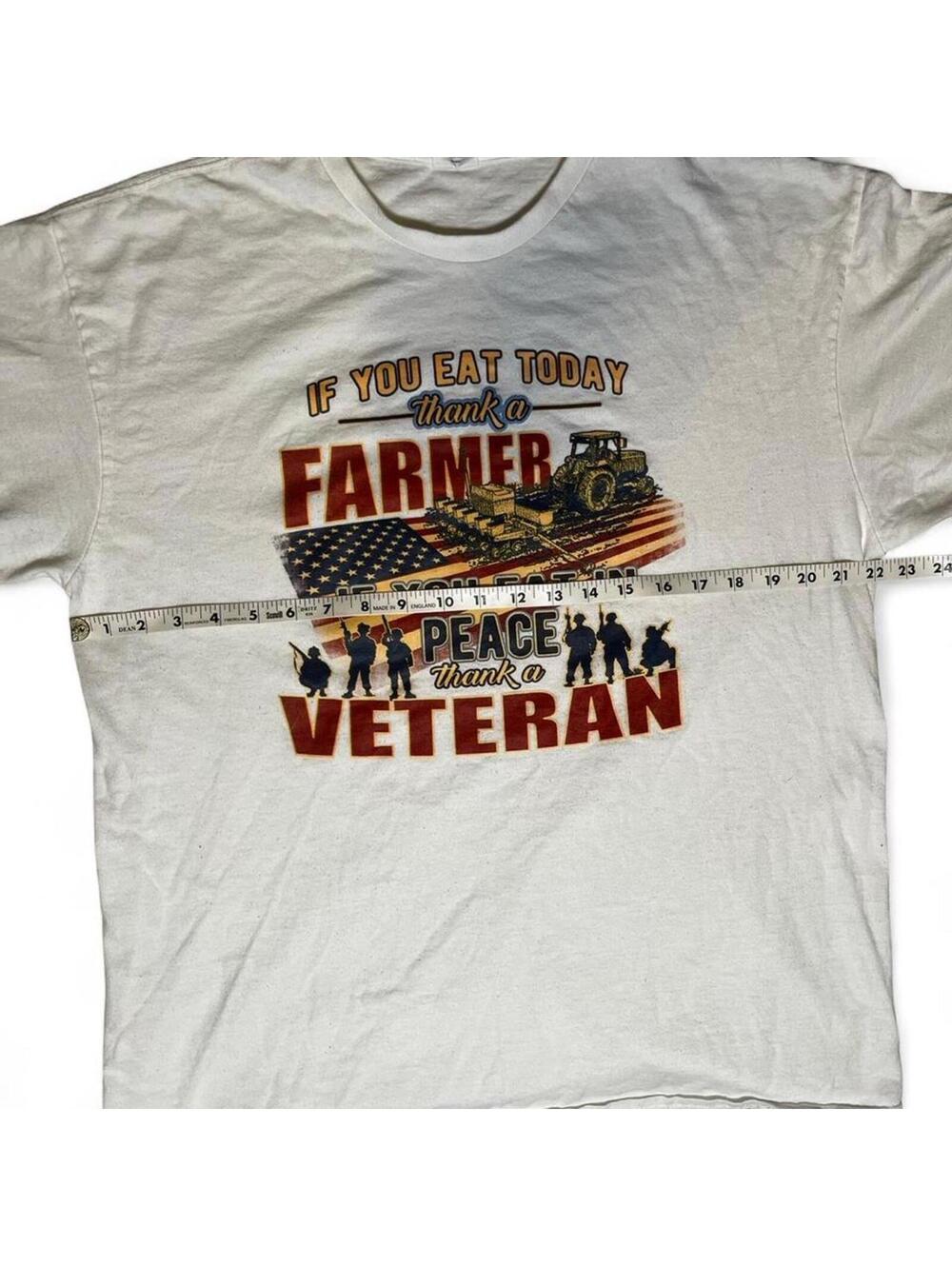 Thank a Farmer, Thank A Veteran Graphic T-Shirt Size XL - Picture 5 of 7